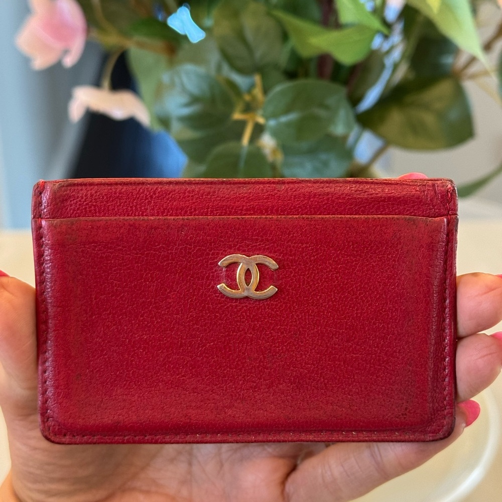 Chanel Red Card Holder